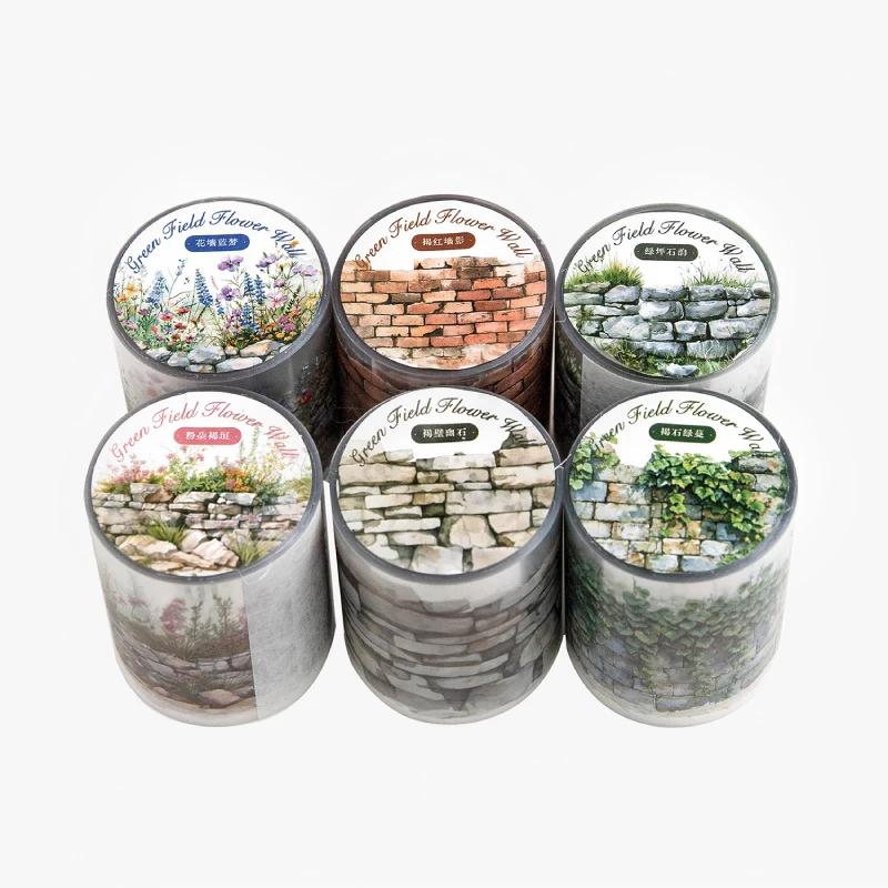 Tape Green Field Flower Wall Series Sealing Stickers Handbooks Albums Diaries Decorations Stickers Notebook Accessories
