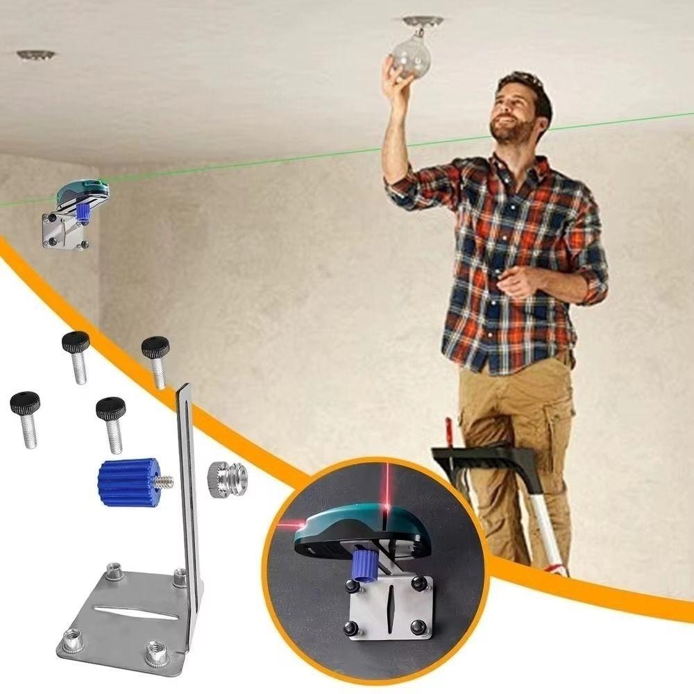 Heavy-Duty Universal Wall Mount Stainless Steel Multifunctional Laser Level Bracket Supports Heavy Loads Portable Design