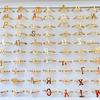 10Pcs Lady smooth surface ring, letter ring alloy ring retro party accessory