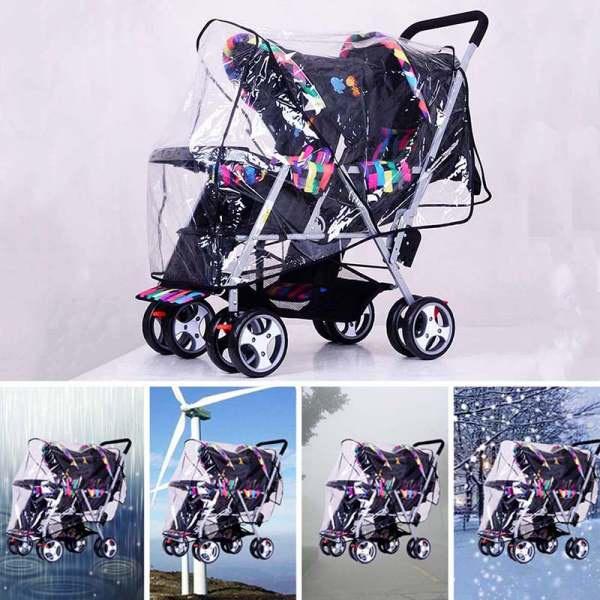 double buggy rain cover universal