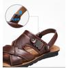 Herr Sandaler Sommar Lätt Bekväm Strandsko PU-läder Herrtofflor Utomhus Bekväm Vardaglig Promenadsko för Män