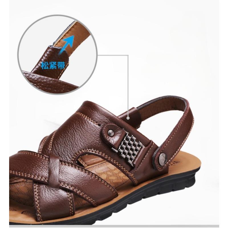 Men Casual Sandals Summer Light Comfortable Beach Shoe Pu Leather Men's Slippers Outdoor Comfortable Casual Walking Shoe for Men