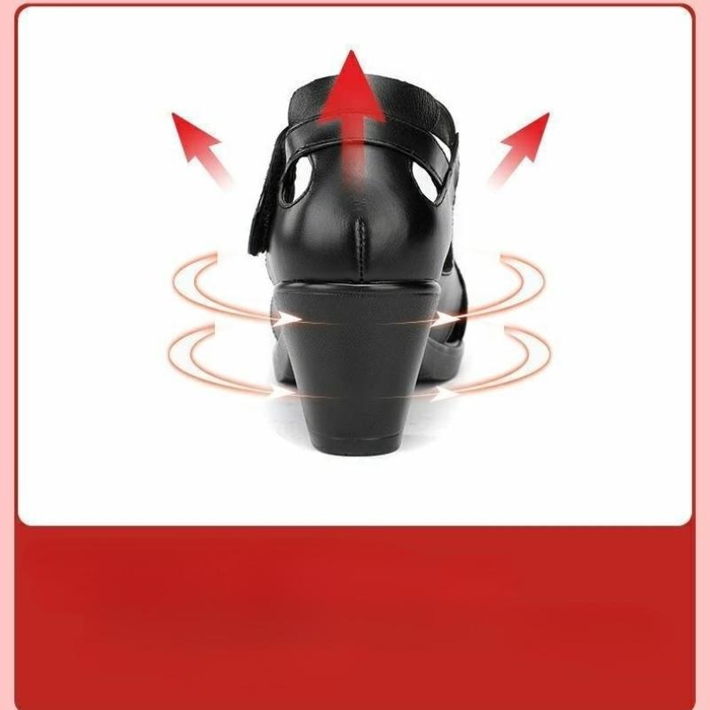 Mode Retro Damen Schuhe mit weicher Sohle Sommer Neue Fischmaul Römersandalen Mode Lässig Hohe Absätze Einfache Rutschfeste Damen Sandalen