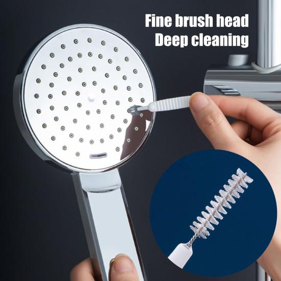 100Pcs Shower Head Cleaning Brush Non-Slip Handle Spiral Bristles Tiny Cleaning Brush Faucets Sinks Multifunctional Cleaning Tool