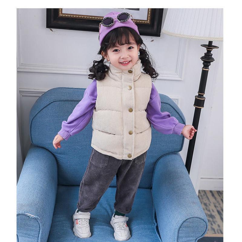 Children's Vests for Boys and Girls Are Thickened To Keep Warm and Wear Corduroy Autumn and Winter Cotton Vests, Baby Outer Tower Waistcoat Vests
