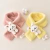 Girls Winter Warm Thicken Scarfs Cartoon Bunny Shape Faux Fur Plush Cross Collar Scarf Shawl Lovely Warm Soft Scarf