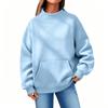 Semi-turtleneck Sweater Fleece Loose Long-sleeved Shirt Popular Women's Clothing