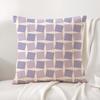 Simple purple plaid print Cushion Cover Natural Linen Organic Fabric DoubleSided Printing Sofa Home Decor Gift Pillow Cover