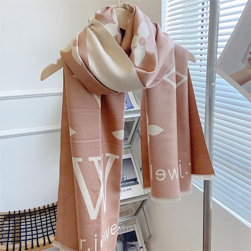 Women's Cashmere Blend Double-Sided Scarf - Autumn/Winter Warm Shawl, Versatile High-End Fashion
