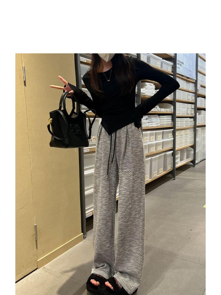 Chic Zebra Print Pleated Wide-Leg Pants - Women's Casual Spring/Summer Floor-Length Style
