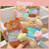 Bear Plush Flower Keychain Toy Stuffed Doll Backpack Pendant Gift Decoration