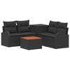 Sofa Set 6 Pieces Black Poly Rattan and Steel