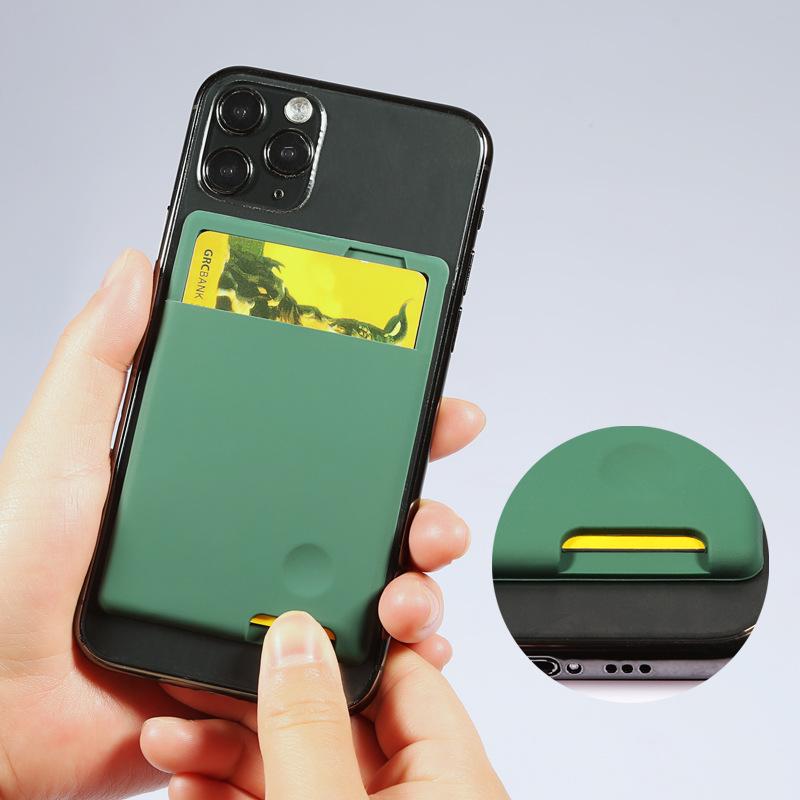 Silicone Card Holder for Phone - Adhesive, Portable, and Clip-On