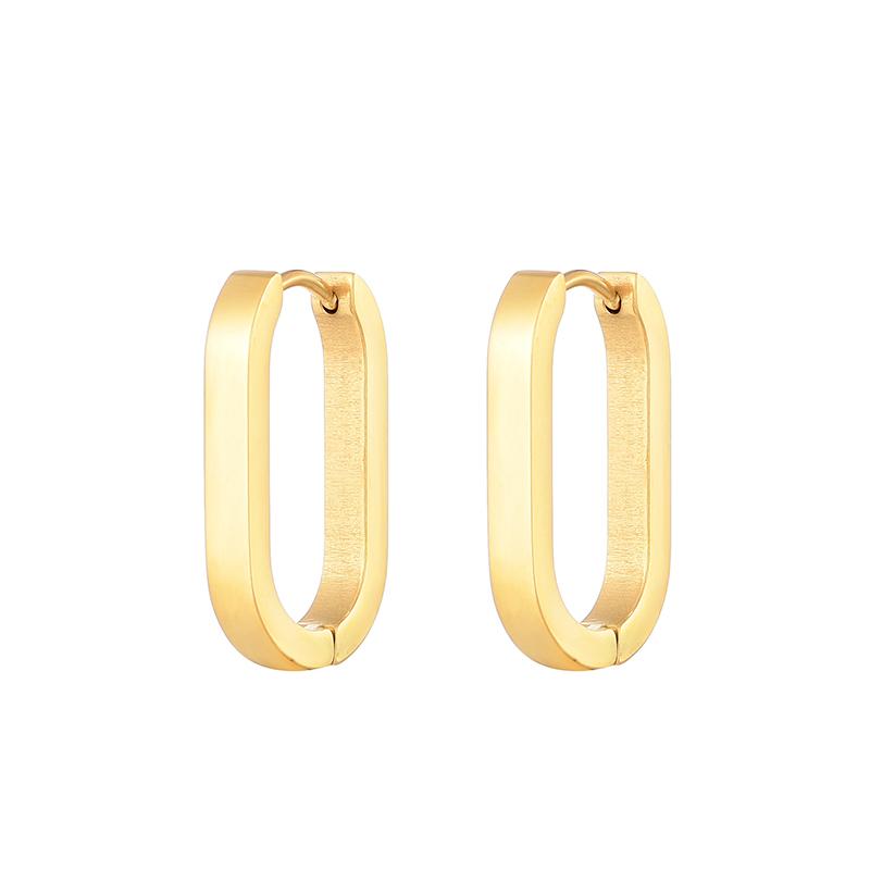 Classic Stainless Steel Hoop Earrings For Women Men Heart Star Oval Rectangle Round Triangle Gold Color Punk Hip Hop Jewelry