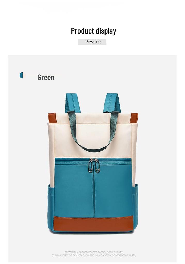 Stylish Color Block Women's Backpack - 2026 Large Capacity, Lightweight, Anti-theft, Double Shoulder, Perfect for Commuting, Travel, and School.