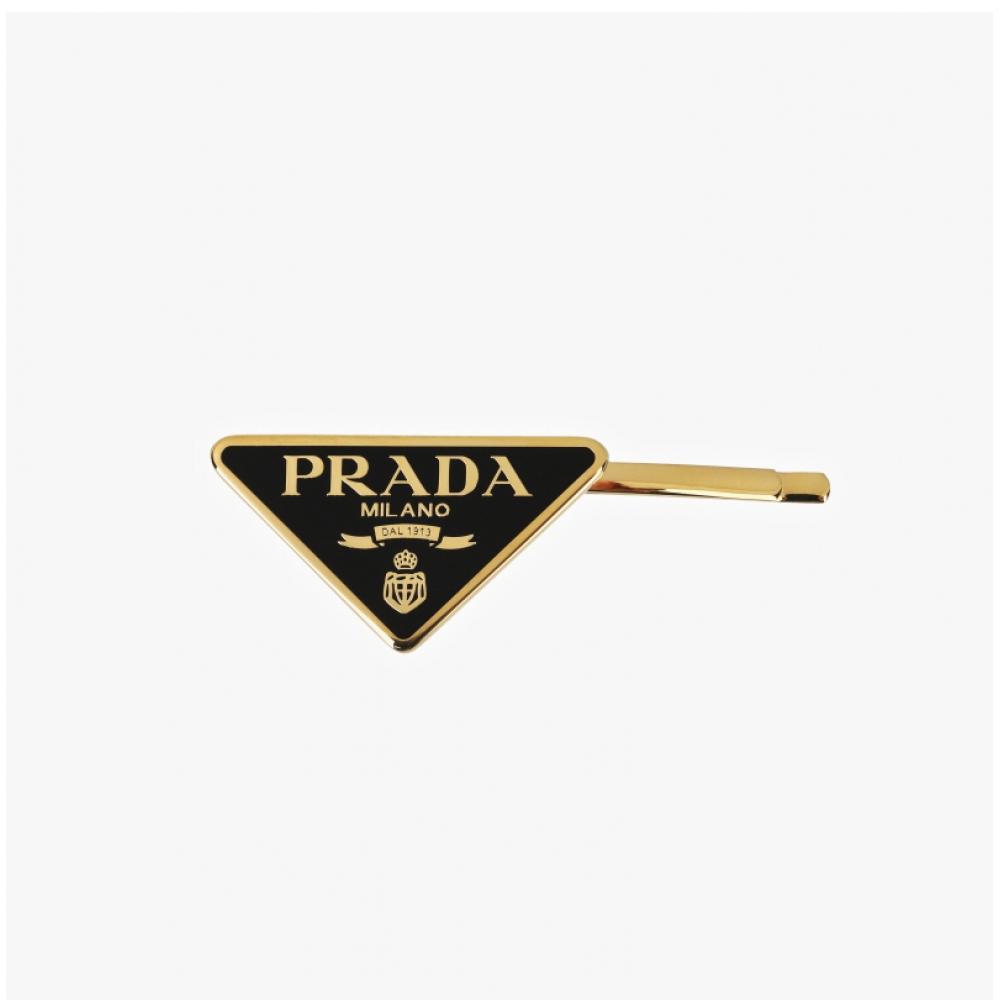 Prada 1if051 2ba6 F0632 Triangle Logo Hair Clip