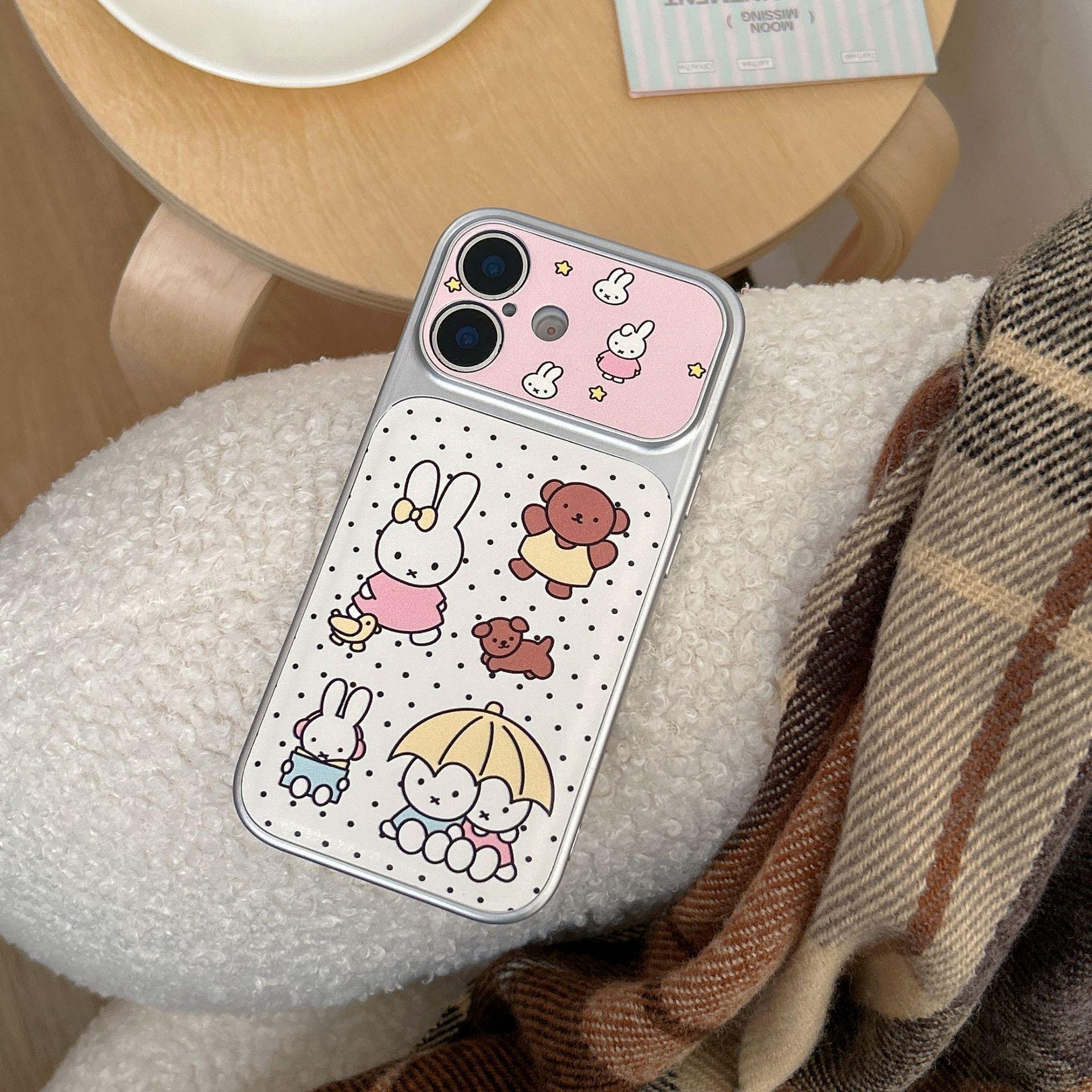 

Miffy Brown Bear & Dog Apple iPhone Case (Full Coverage, Light Luxury) for iPhone 17/16/15/14 iPhone 17 Pro Max