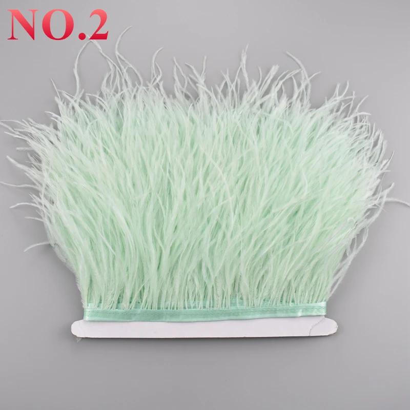 10Meters/Lot Ostrich Feathers On Ribbon Tape 10-15Cm  Feather Trim Boa For Clothes Sewing Fringe Diy Wedding Decoration