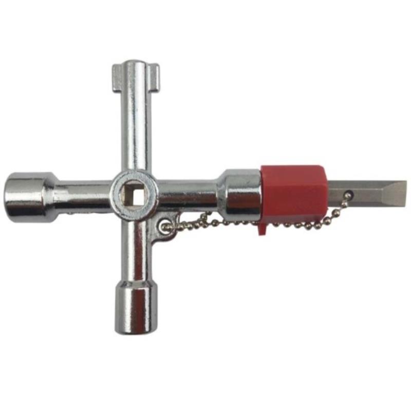 

Многофункциональный ключ-гаечный ключ «четыре в одном» с внутренним треугольным крестовым клапаном и длинной головкой серебряный