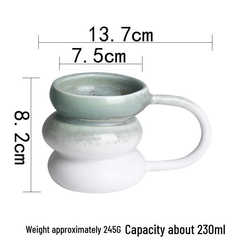 Retro Cross Kiln Glaze Ceramic Mug, Handle Latte Cup for Coffee, Milk, Tea, or Juice