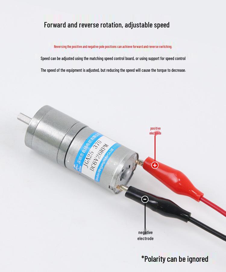 JGA25-370 Mini DC Geared Motor: 6V-24V Brushed, Low Speed, High Torque Gear Reduction.