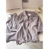 Simple Striped Short-sleeved Pajamas Women's 1011 New Korean Sweet Outgoing Shorts Loungewear Set Summer