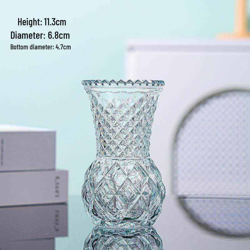 Retro Französisch-Amerikanische Mini-Glasvase für Trockenblumen & Grünzeug