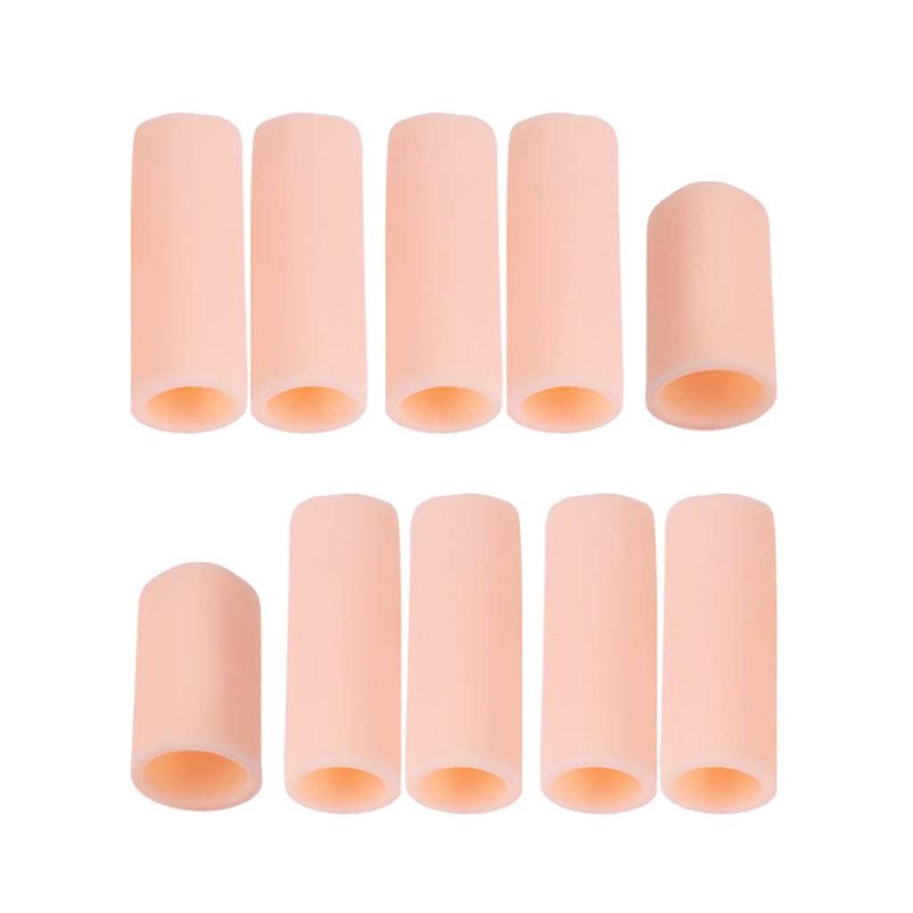 20 Pcs Silicone Gel Toe Finger Caps Covers Sleeves Tubes Unisex