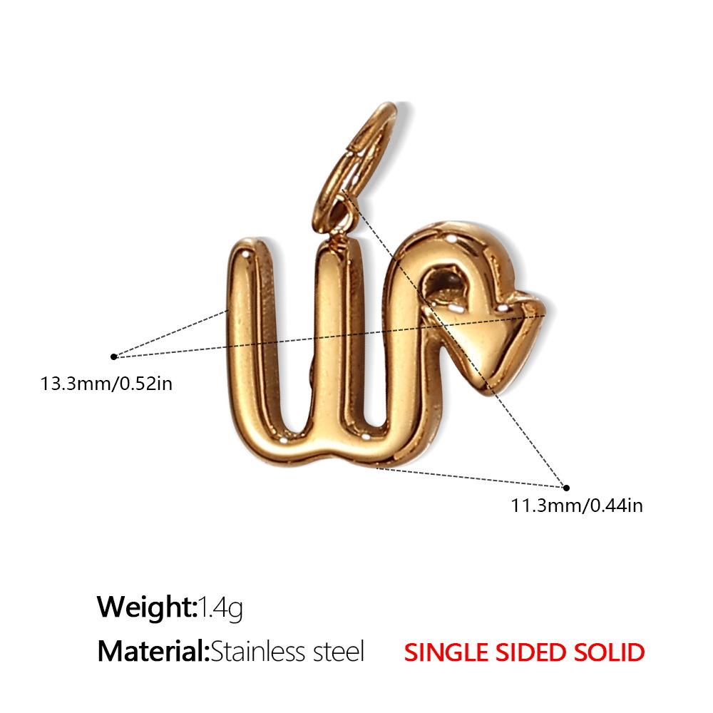 18K Gold Plated Stainless Steel Zodiac Pendant Necklace - European & American Fashion