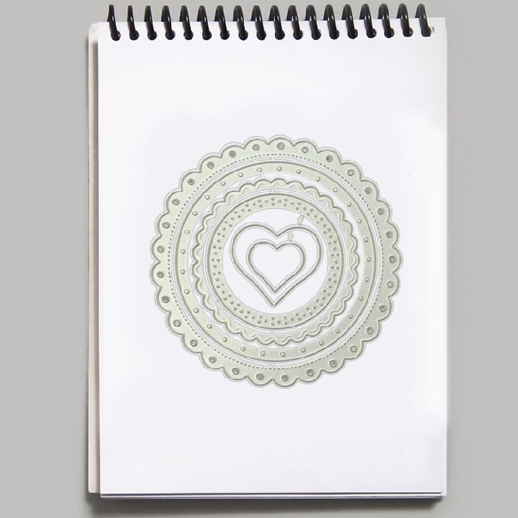Lace Border Cutting Die DIY Embossing Moulds Round Stencil Template Card Making