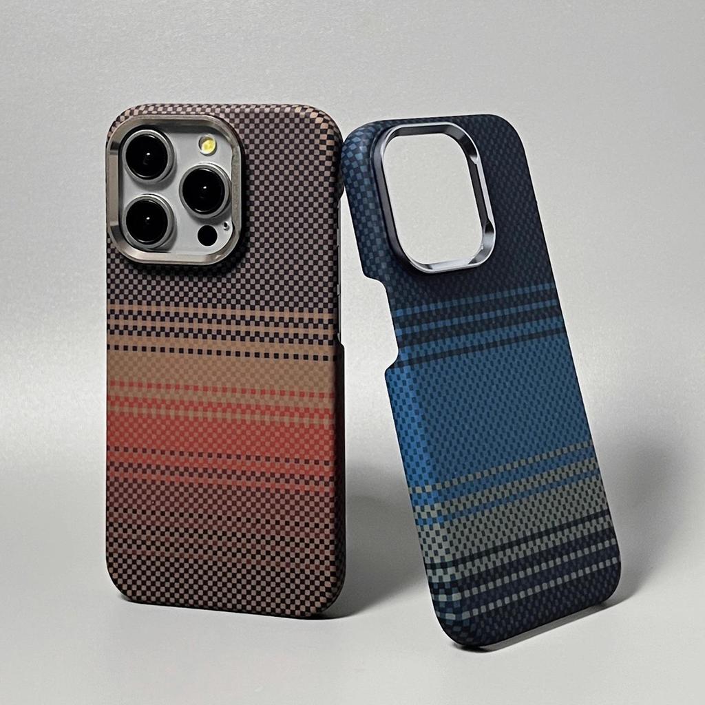 iPhone 16 Pro Max Carbon Fiber PC Half-Wrapped Magnetic Drop-Proof Case for iPhone 15/14