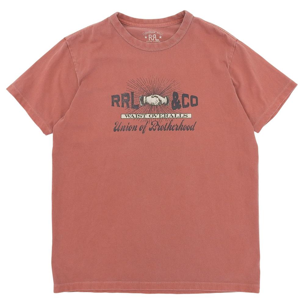 RRL Men's Red Jersey Graphic T-Shirt, Cotton, AW23 tops M Red seriesUsed