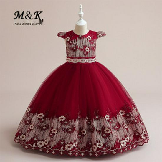 2026 Girls' Formal Mesh Princess Long Dress for Parties and Shows