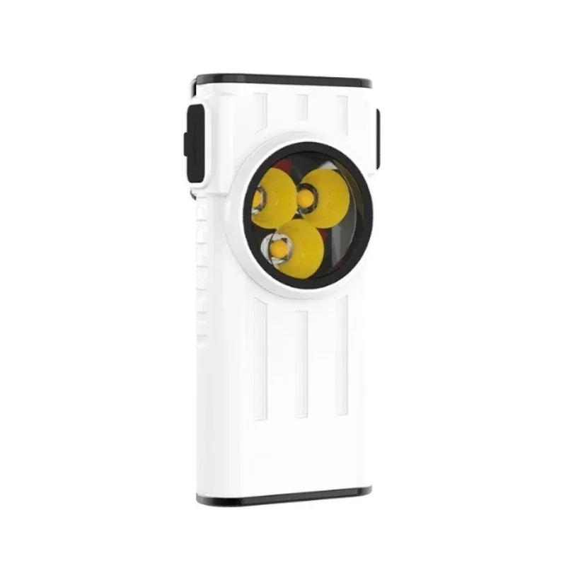 LED Pocket Light Flashlight Keychain Torch Type-C Rechargeable Lightweight Work Lamp with Magnet for Camping Hiking Emergency