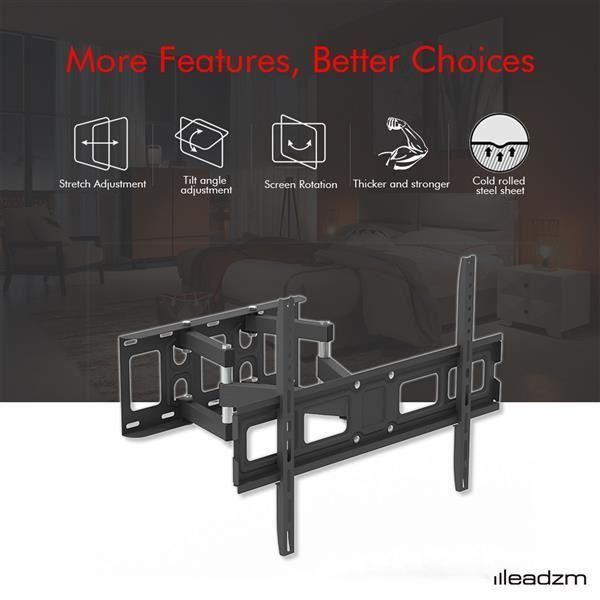 Wall Mount - WEEYIN - Tiltable - 32-70 Inches - VESA 600x400 - Max Load 50kg - Black