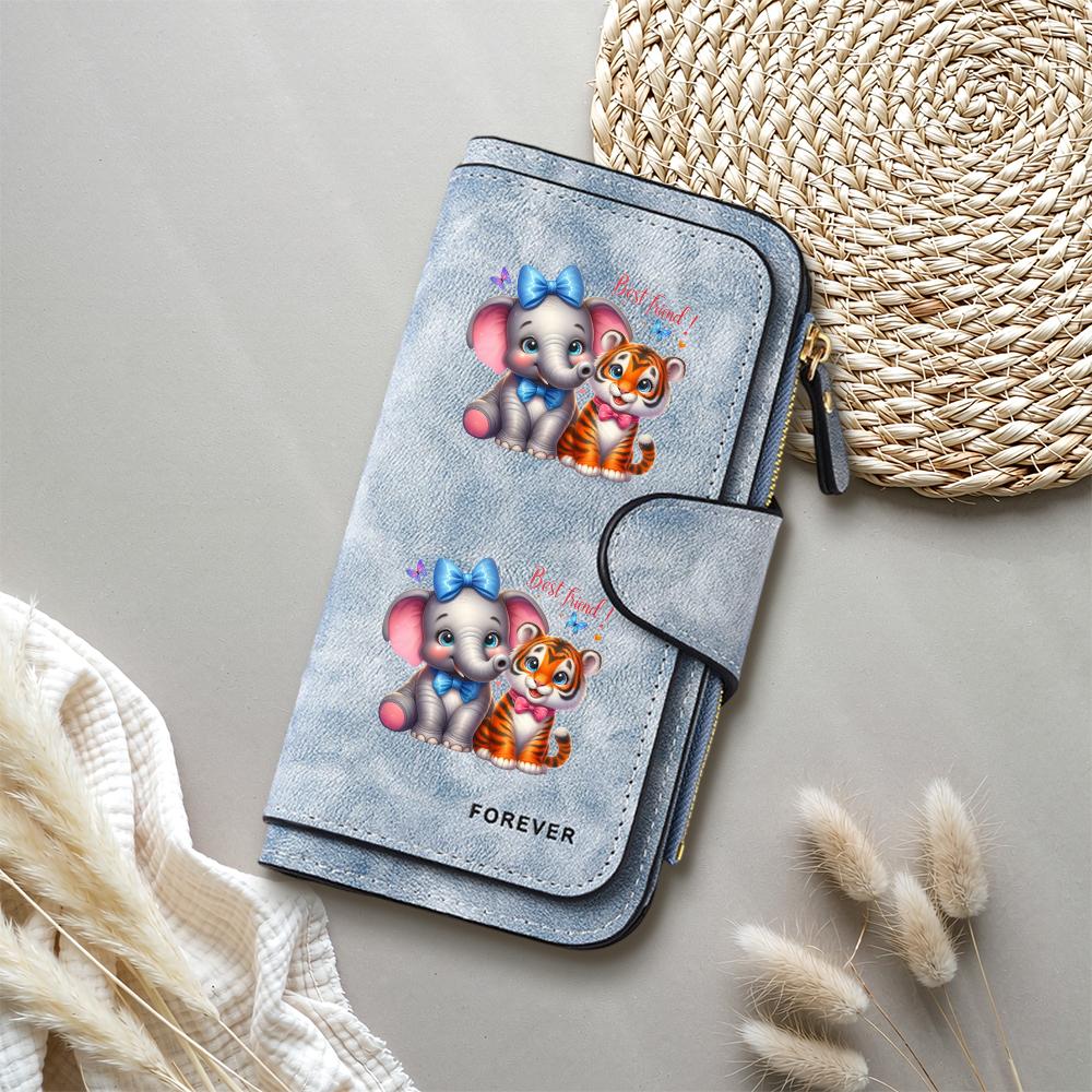 Cute Cartoon Animal Print Women Long Wallet