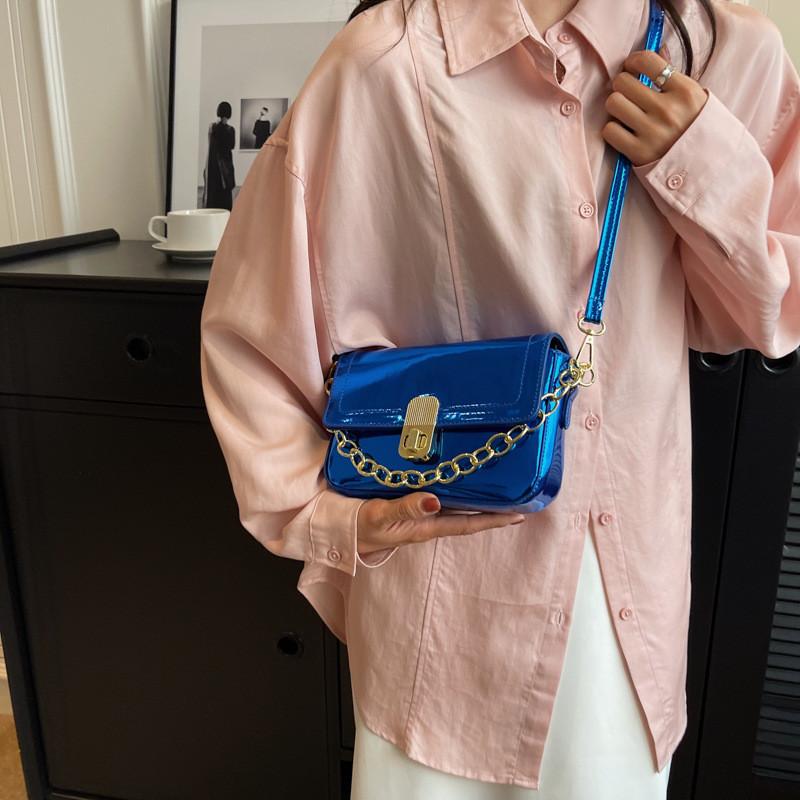 Stylish Pu Leather Chain Bag For Women Trendy Square Crossbody And Shoulder Bag