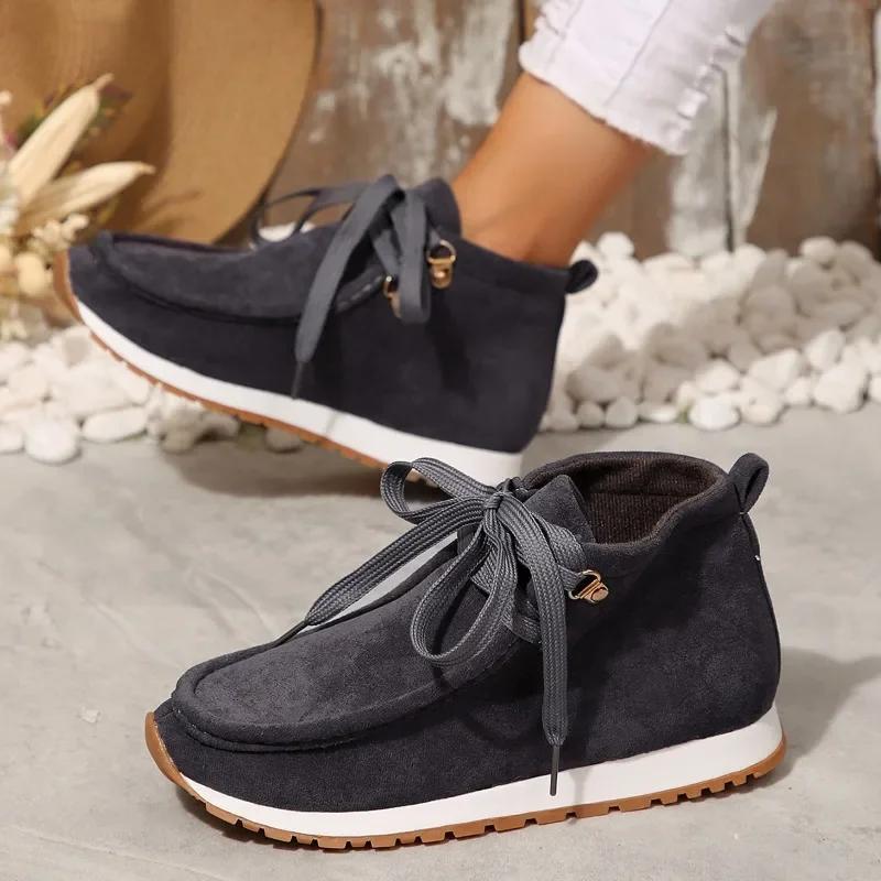 Mode 2024 Mode Einfarbig Damenstiefel Vielseitig Bestseller Winter Warm und Bequem Flache Damenstiefel Zapatos De Mujer