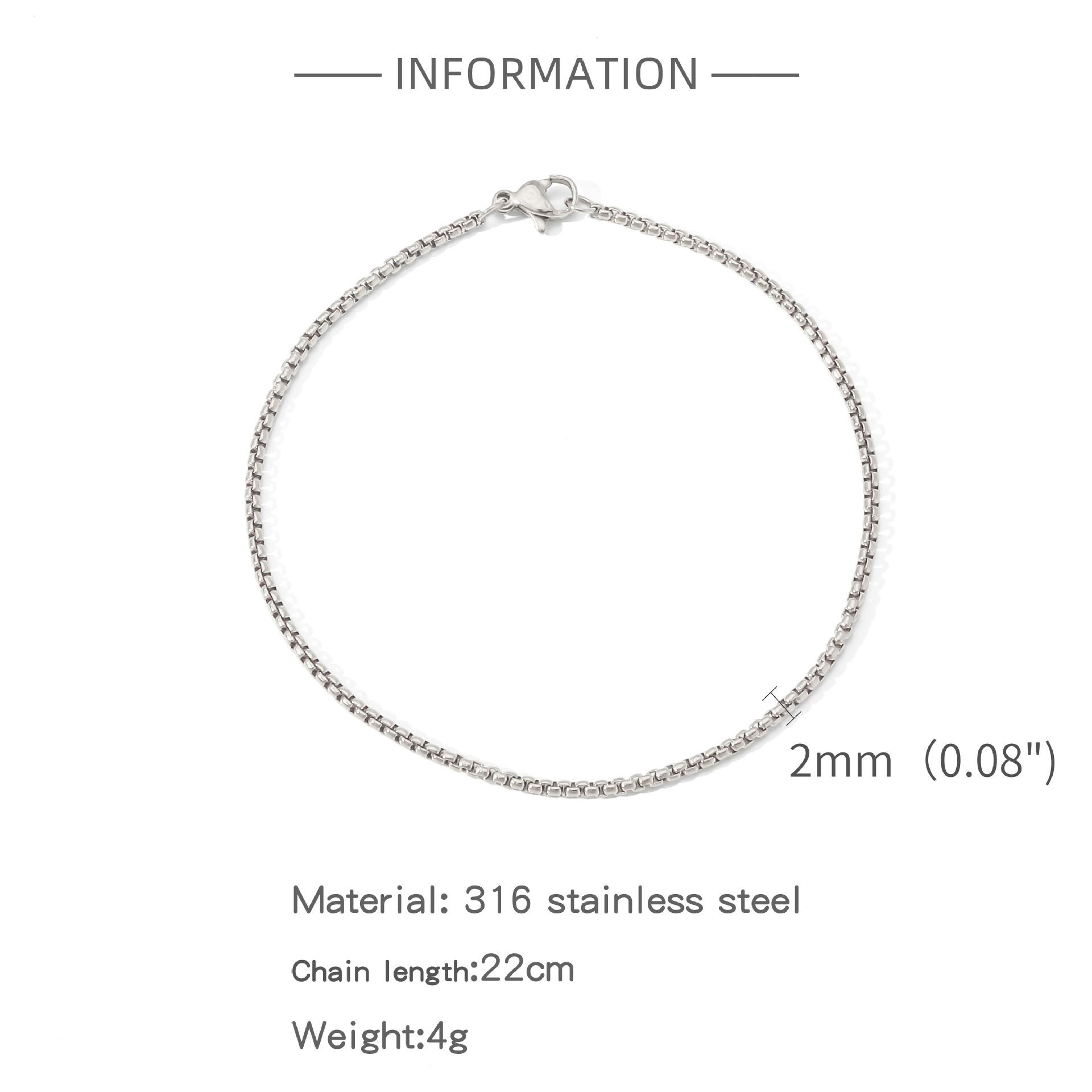 

2/3/4/5MM 316L Stainless Steel Bracelet For Men Women Gold Color Square Box Chain Bangle Fashion Never Fade Waterproof Jewelry