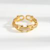 Fashion Minimalist Chain Hollow Horseshoe Buckle Ring For Women Personalized Adjustable Open Finger Ring