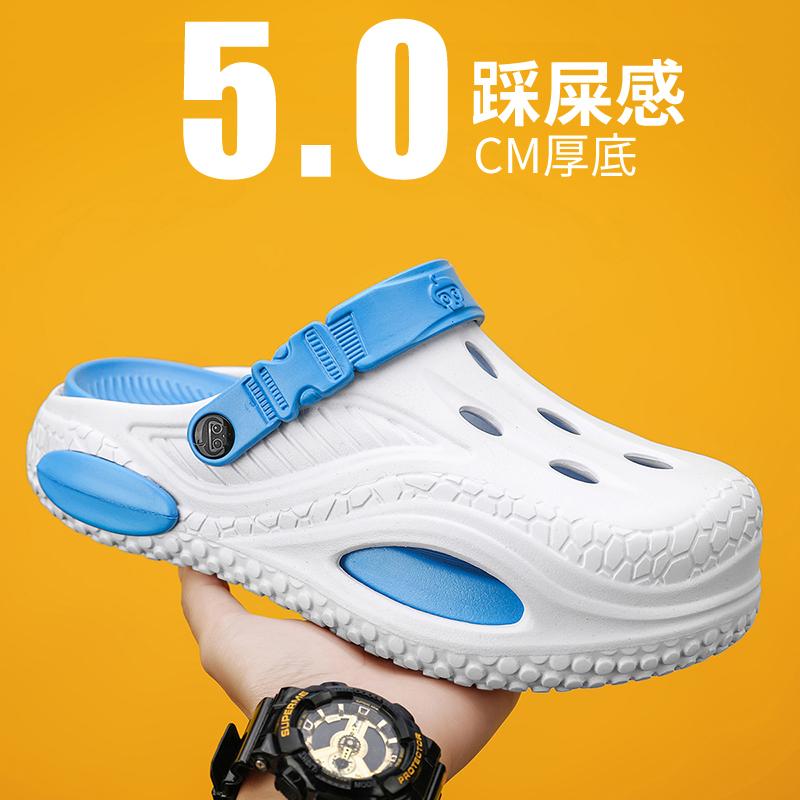 New Summertime Mens Slide Shoes Eva Hole Mens Mules Anti-Skid Slide Shoes Thick Soft Platform Slide Stylish Plush Comfort Mens Sandal Shoes Shoe