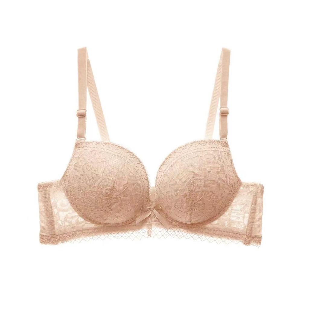 French Lace Push-Up Bra - Wireless, Sexy, Side Support, Anti-Spillage