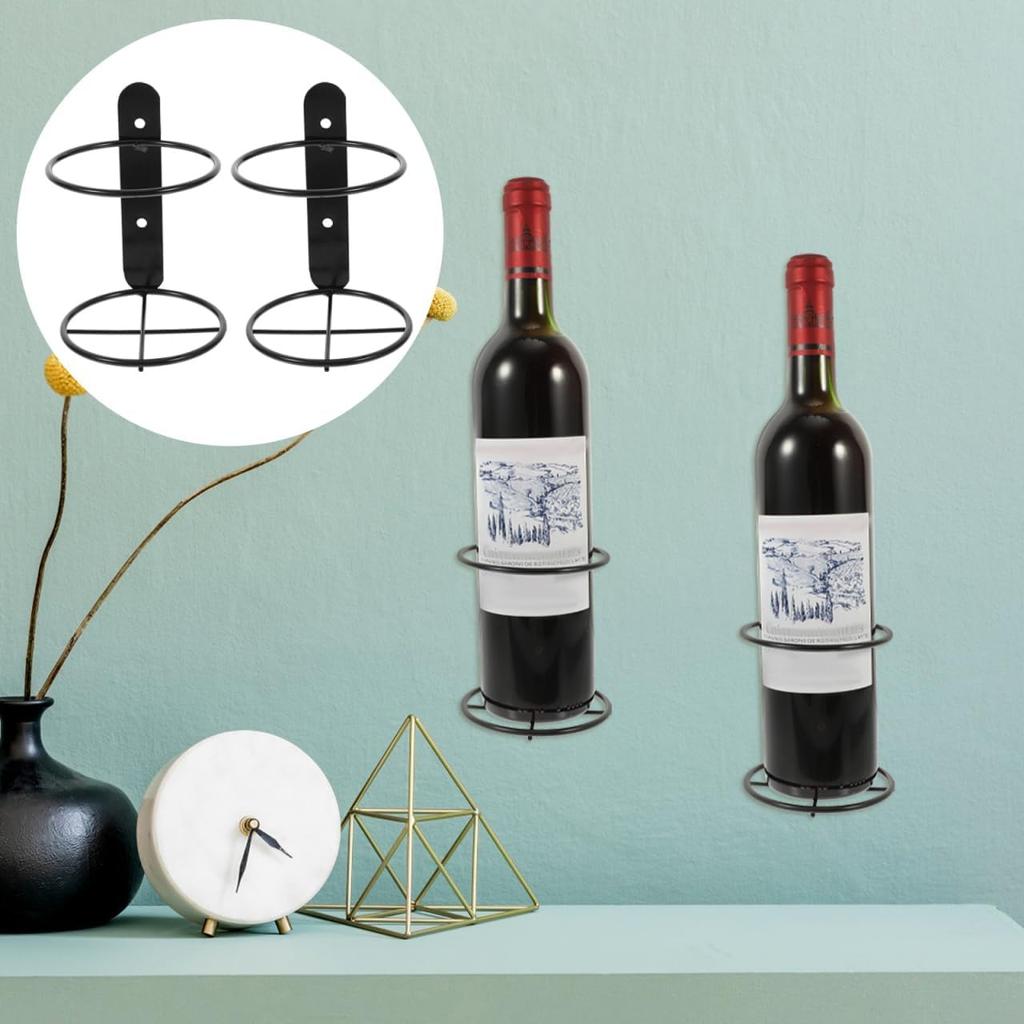 Hemoton Wall Mounted Wine Shelf 2Pcs Wall Wine Holder Wall Single Bottle Rack Wall Wine Rack Wine Storage Rack for Home Bar Wine Holder Wall Mounted