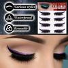2 In 1 Eyeliner Eyelash Stickers Reusable Self Adhesive Long Lasting Glitter Shiny Natural Waterproof Patch Party Cosplay Makeup