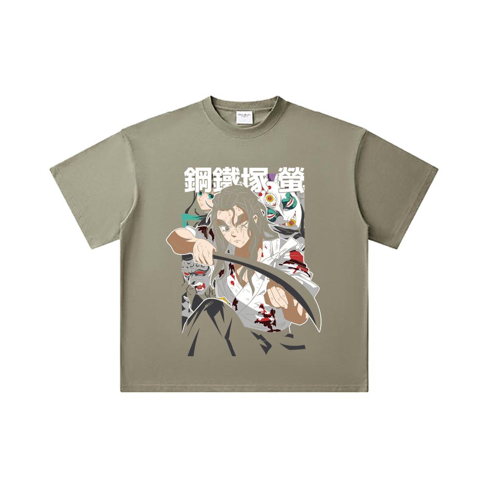260 GSM Double Yarn 32 Count 100% Cotton Demon Slayer V27 Haganezuka Print Unisex Heavy Cotton T Shirt