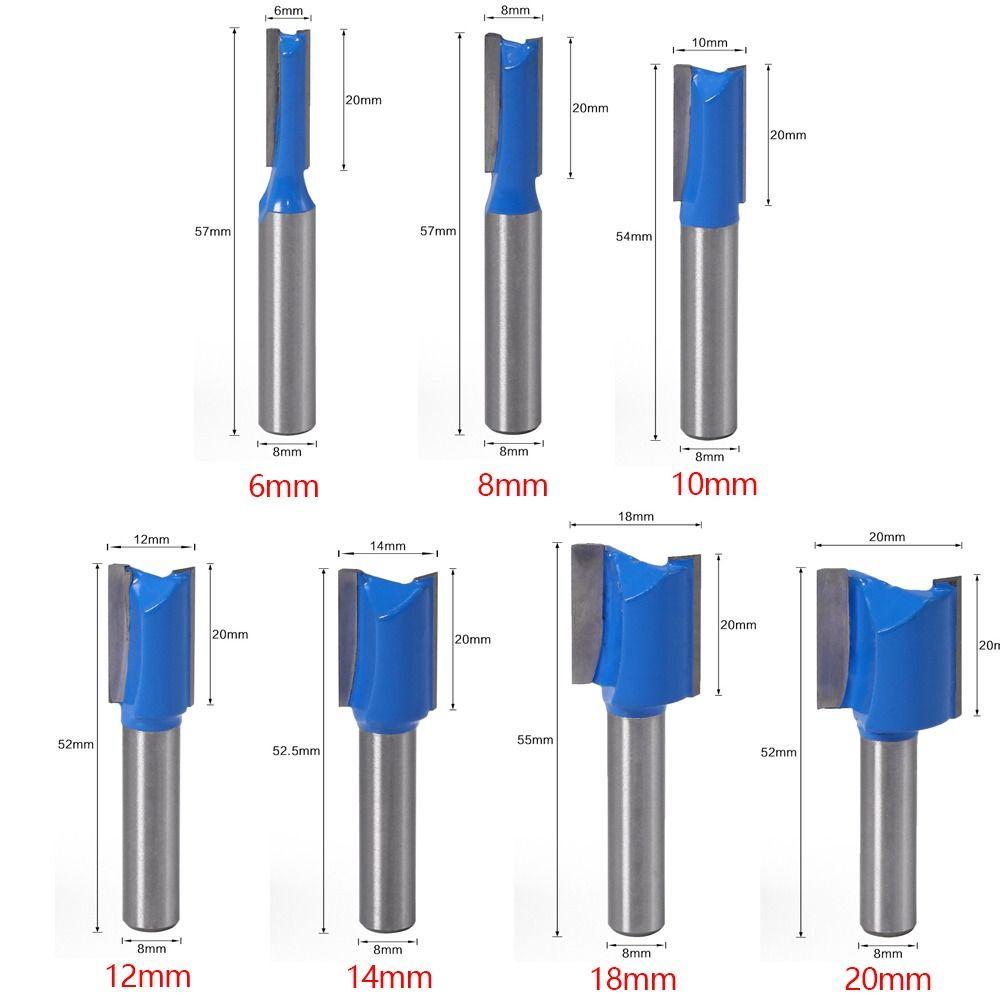 Double Flute Slotting Cutter 8mm Shank Router Bits Durable Carving Machine  Woodworking