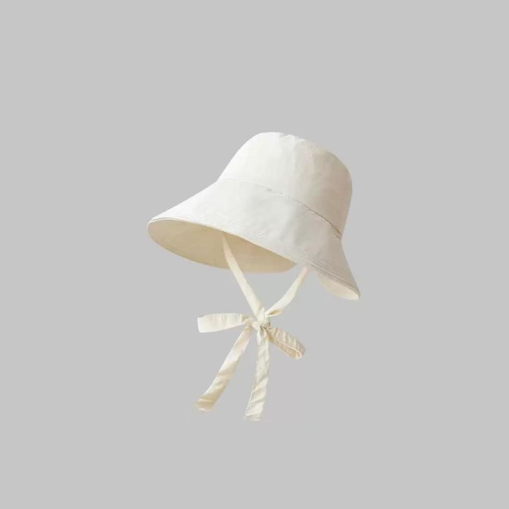 Fashionable Lace-up Fisherman Hat Windbreak Lightweight Sunshade Hat Solid Color Summer Cap Women