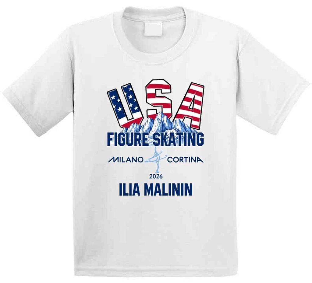 Ilia Malinin Figure Skating Milano Cortina 2026 Fan T Shirt Springsummer New Fashion Casual Shortsleeved Top Y2K Ins Cotton
