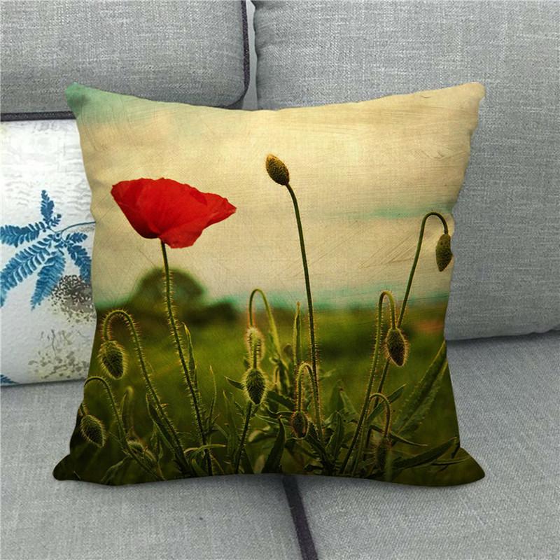 Watercolor Painting Of Beautiful Tulips Digital Printing Short Plush Pillow Covers For Car Sofa Office Cushion Cover Home Goods