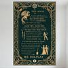 Vintage Teal Fantasy RPG House Rules Metal Tin Sign, Dungeons & Dragons Style Wall Decor with Dragon, Sword, Bow Icons, 'In This